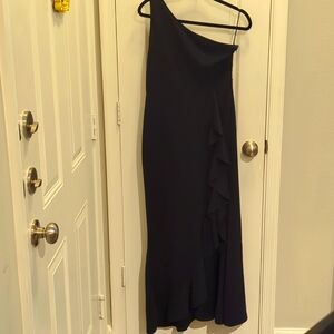 ABYOXI‎ One Shoulder Formal Dress Size Large Navy Blue